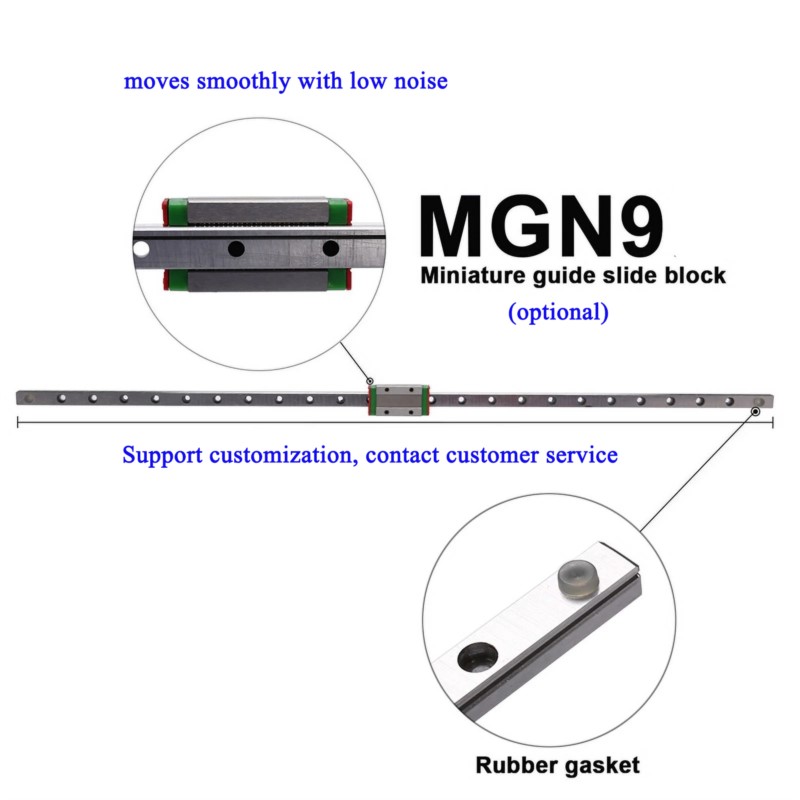 1pc 9mm guia linear mgn9 mgn9h - Linear Rail Mgn12H Set avaliação e preço